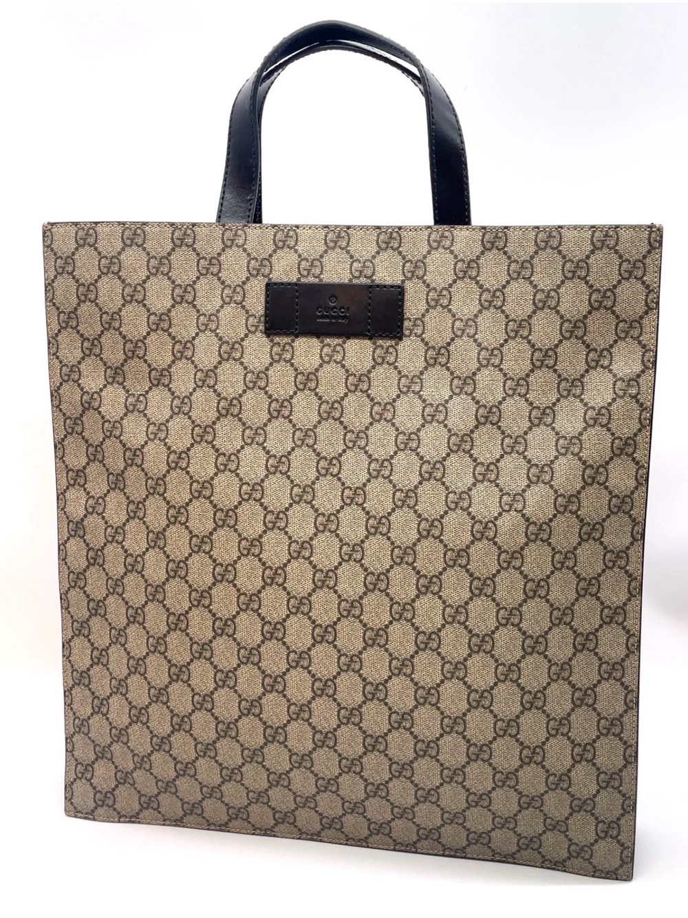 Gucci GG Supreme Sherry Line PVC Leather Gray 2way Tote - Picture 2 of 16